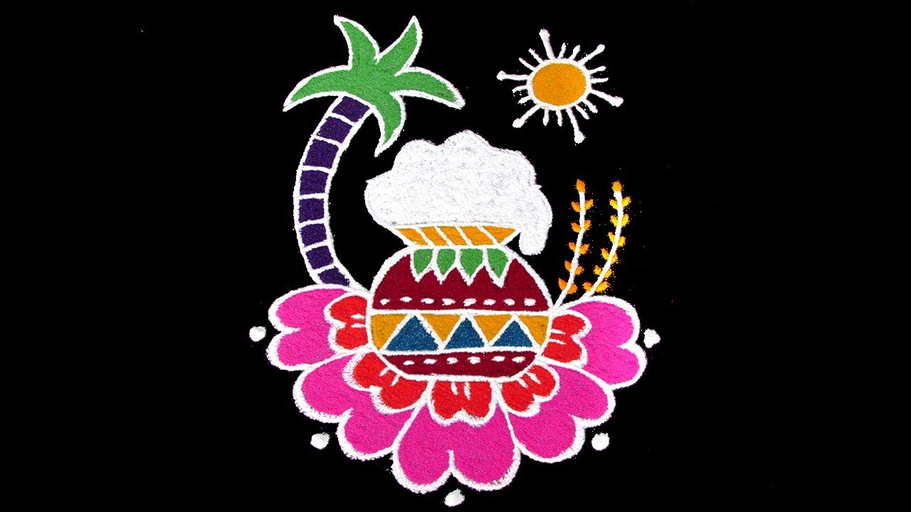 Rangoli design for pongal festival by sri rangoli