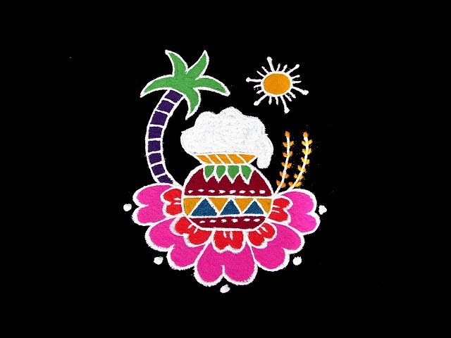Rangoli design for pongal festival by sri rangoli