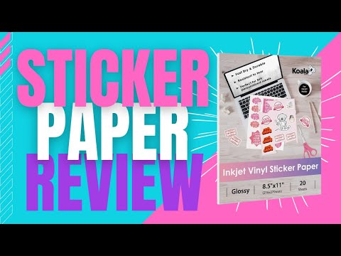 Koala Printable Glossy Sticker Paper for Inkjet Printer, White, 8.5x11 Inch Self-Adhesive Photo Sticker Printer Paper, (120 Sheets) video review thumbnail