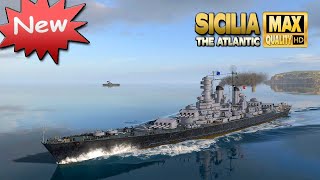 New Italian battleship Sicilia on map The Atlantic - World of Warships
