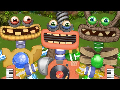 Wubbox, Rare Wubbox, Epic Wubbox - Plant Island Trio (My Singing Monsters)