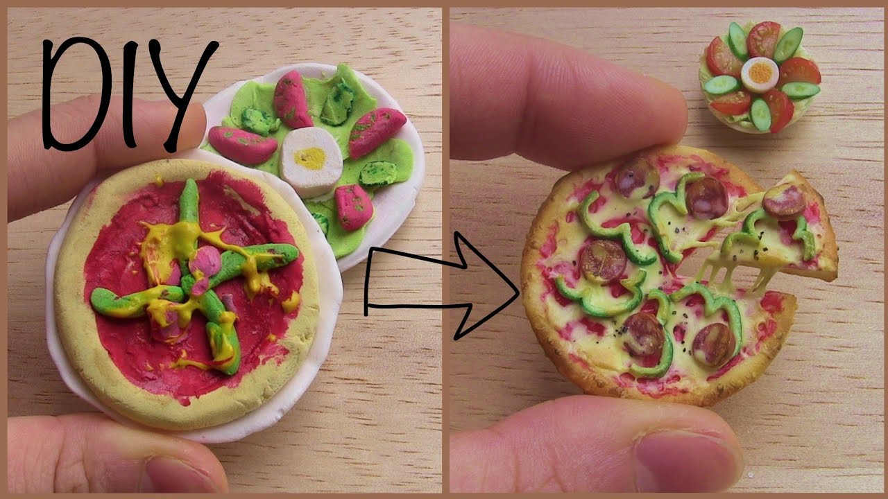 7年前に作ったピザとサラダをリメイクする❲ピザの作り方/フェイクフード❳