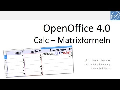 Calc # 3 - Matrixformeln manuell und über Funktions-Assistent - OpenOffice 4.0