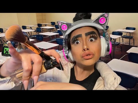 ASMR~ British Girl Chav does your makeup for the first day of school 📚😈
