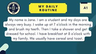 MY DAILY ROUTINE | A1 ENGLISH STORY | READING AND LISTENING PRACTICE #englishreadingpractice