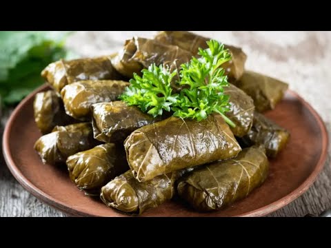 Stuffed Grape leaves in a creamy sauce! Dolmades with Avgolemono.