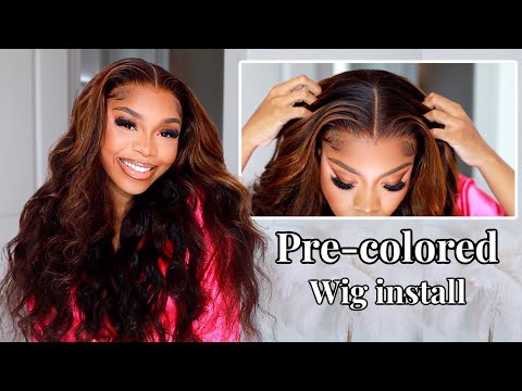 Honey Blonde Highlights Frontal Wig Install Ft...