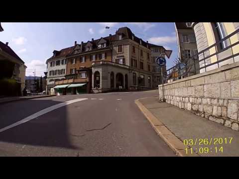 Ville Delèmont, Delsberg avec E-Bike, printemps