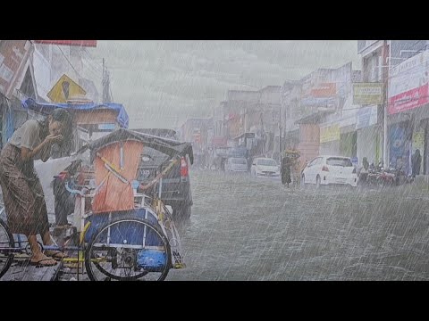 CRAZY RAIN! A VILLAGE PARADISE DESTROYED BY ASIA'S BIGGEST RAIN STORM AND WIND STORM! 😴