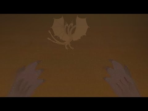 Godzilla gets dropped by King Ghidorah from the sky.. But from Godzilla's POV