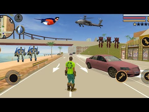 Vegas Crime Simulator (Vegas Hero Fight Red Car Robot on Intersection) Transformers Robots - HD