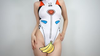 穴開きスク水【ノーブラノーパン下着紹介】新世紀エヴァンゲリオン綾波レイプラグスーツ【生着替え】