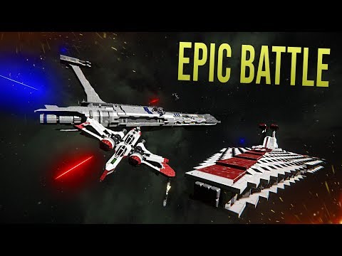 FULL CLONE FLEET vs FULL PROVIDENCE DROID FLEET ( CLONE WARS EPIC BATTLE) - Space Engineers!