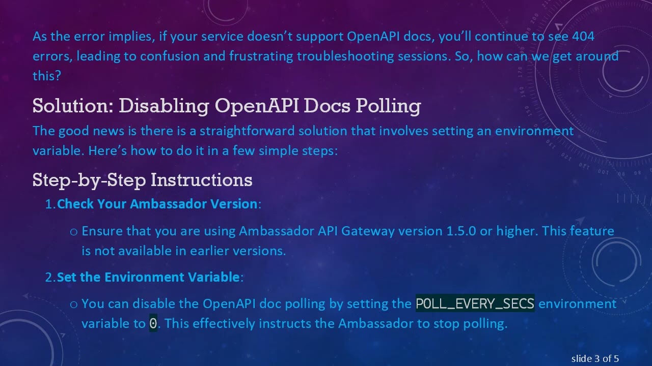 How to Disable OpenAPI Docs API Calls in Ambassador API Gateway
