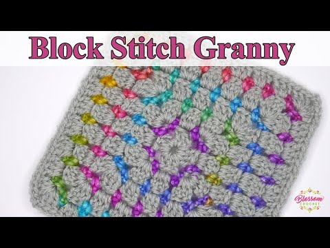 Block Stitch Granny Square - Simple Crochet Blanket