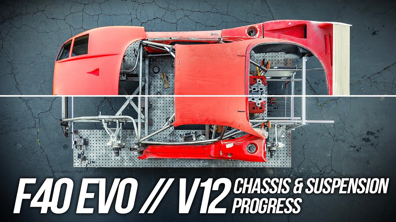 The Hardest Part is DONE! // Suspension MOUNTED to my V12 F40 Chassis