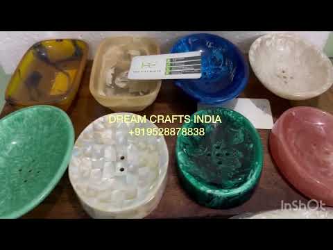 Ceramic resin rectangular soaptray dispenser with a beautifu...