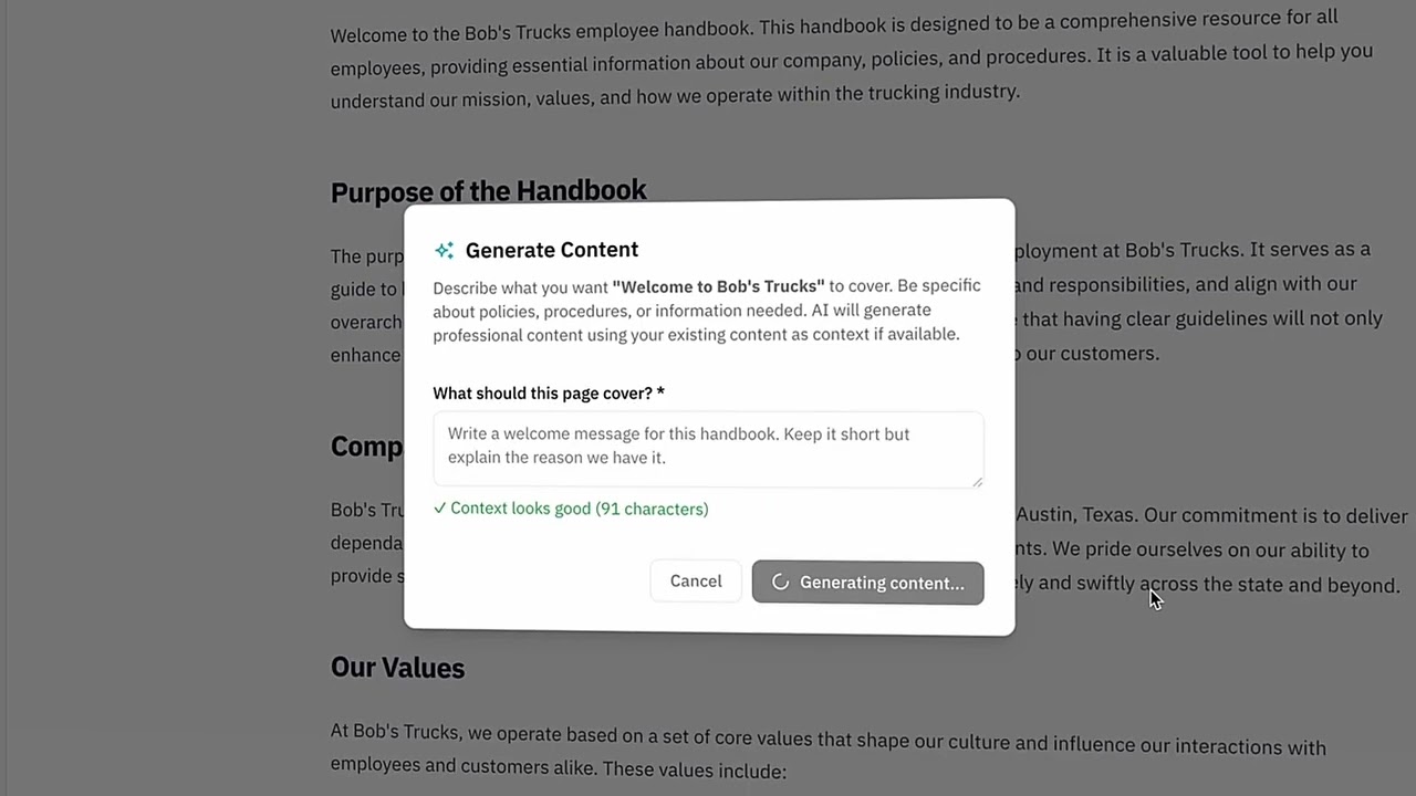 HandbookHub demo video