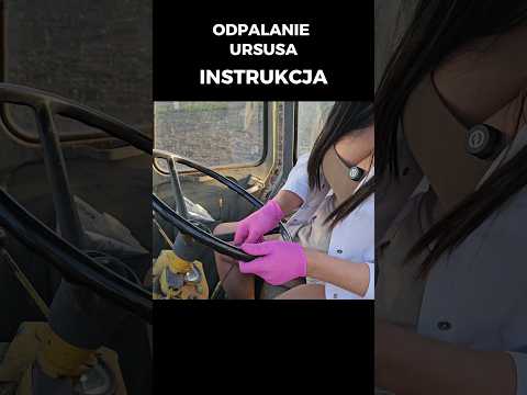 How to start a tractor without a key? #ursus #tractor #funny #crocs #pink #girl