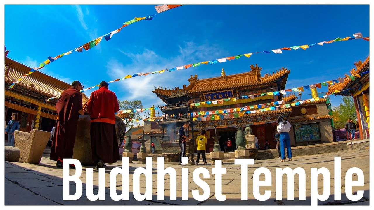 Immersive street-level walking tour through Hohhot Dazhao Temple, China, showcasing authentic urban landscapes, local architecture, and the vibrant atmosphere of the city's neighborhoods