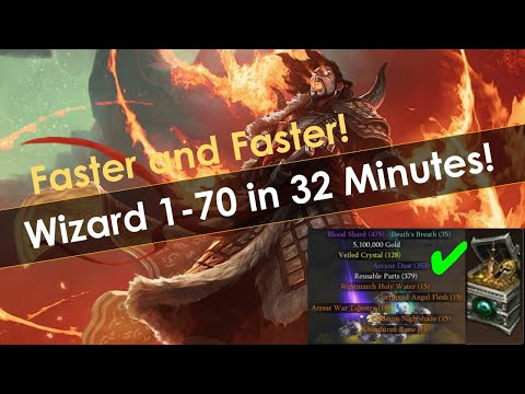 1-70 Solo Wizard Leveling in 32 Minutes With Cache - Season 28 PTR