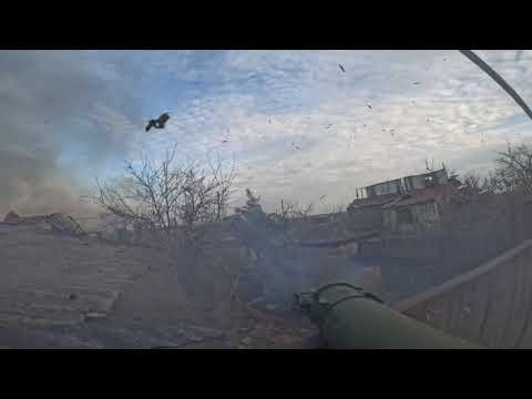 Ukraine - XX.05.2023. Ukrainian Soldier Fires RPV-16 Rocket Launcher At A House Occupied By Russians