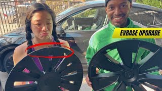 Installing NEW Tesla Hubcaps—No More Curb Rash! EVBase Upgrade