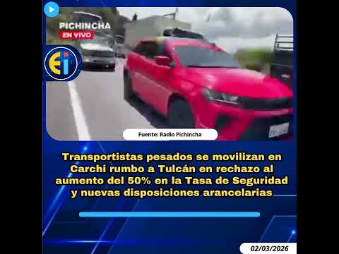 ⚠️ Transportistas pesados se movilizan en #Carchi rumbo a Tulcán en rechazo al aumento del 50%.