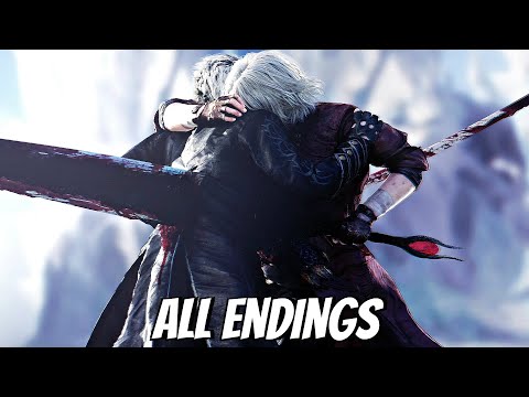 Devil May Cry 5 ALL ENDINGS PS5 Pro Remaster (4K 60FPS) DMC5 Special Edition