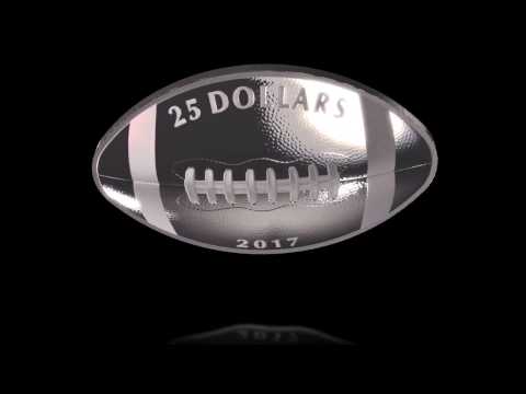 1 oz. Pure Silver Football-Shaped and Curved Coin