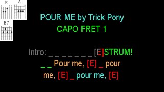 Pour Me by Trick Pony guitar play along. Use a Capo on 1st Fret.