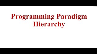 APP Programming paradigm hierarchy Advanced programming practice - IMPERATIVE PROGRAMMING