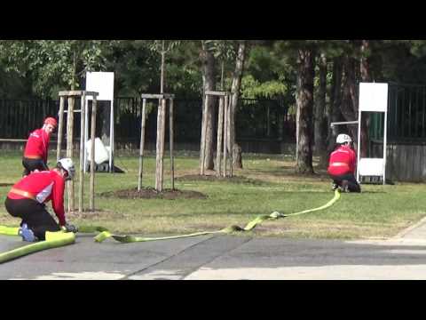 Požární útok, dorost SDH Brno-Slatina, 1.pokus. 25.9.2016 ve Vinohradech, Obsadili 2.místo