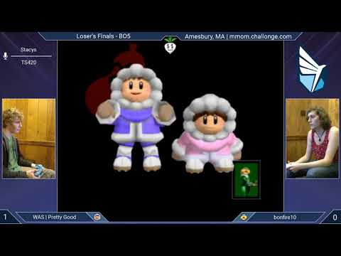 MMOM154 SSBM - Pretty Good (Ice Climbers) vs. bonfire10 (Sheik, Fox) - Melee LF