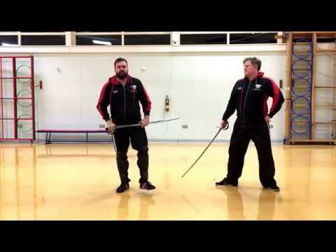 Military sabre lesson on distance