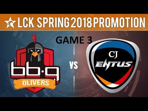 [Full Highlight] BBQ vs CJ, Game 3 LCK Spring 2018 Promotion, Loser's Finals
