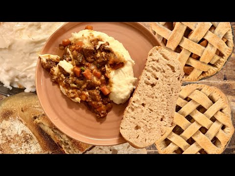 Hearty Shepherd's Pie Recipe (Ground Beef + Tri-Tip) & Lattice Nectarine and Apple Pies Tutorial  