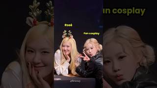 Rosé was surprised to meet a fan girl who looked exactly like her!! 👯‍♀️🤍 #blackpink #rosé