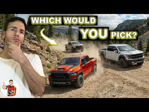 Super Truck Comparison: F-150 Raptor R v RAM TRX v Silverado ZR2 (POV)