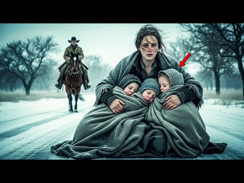 “Let Me Hold Your Children,” The Cowboy Said, Seeing The Exhausted Widow With Her Sleeping Kids.