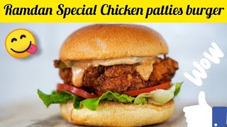 Homemade Chicken Burger Patty recipe| Crispy burger patties| Ramadan special.
