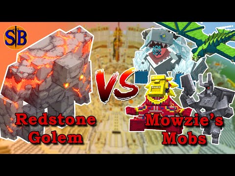 Sathariel Battle - NEW Redstone Golem (Dungeons Mobs) vs Mowzie's Mobs | Minecraft Mob Battle