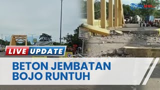 Akibat Struktur Beton Bagian Atas Jembatan Bojo Runtuh, Arus Lalin Jalan Poros Parepare-Barru Macet