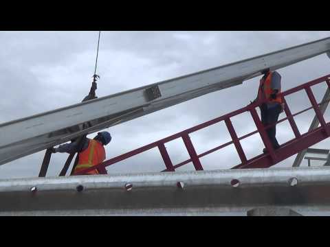 Erecting the Rafter for he silo bins at feed mills