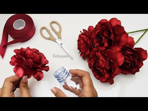 ​🤯The Secret to Perfect Satin Ribbon Roses! Flower Craft With Simple Tricks 🌹
