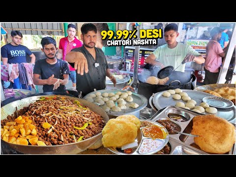 40/- Rs Indian Street Food 😍 Kale de Chole Bhature, Punjabi Thali, Sharma ji ki Khane wali Lassi