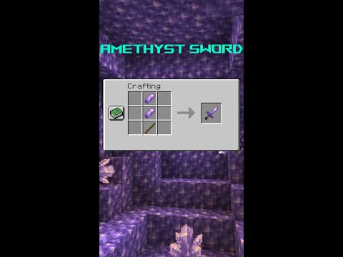 How to craft working amethyst sword in Minecraft 1.17 using a datapack, texturepack #shorts
