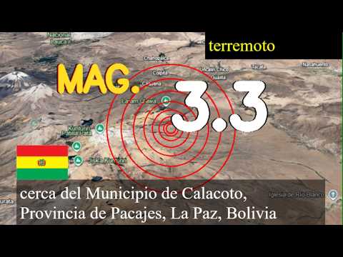 Terremoto de magnitud 3,3 sacudió cerca del municipio de Calacoto, provincia de Pacajes, La Paz, Bo