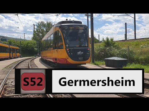 AVG Führerstandsmitfahrt S52 Karlsruhe Marktplatz - Germersheim Bf