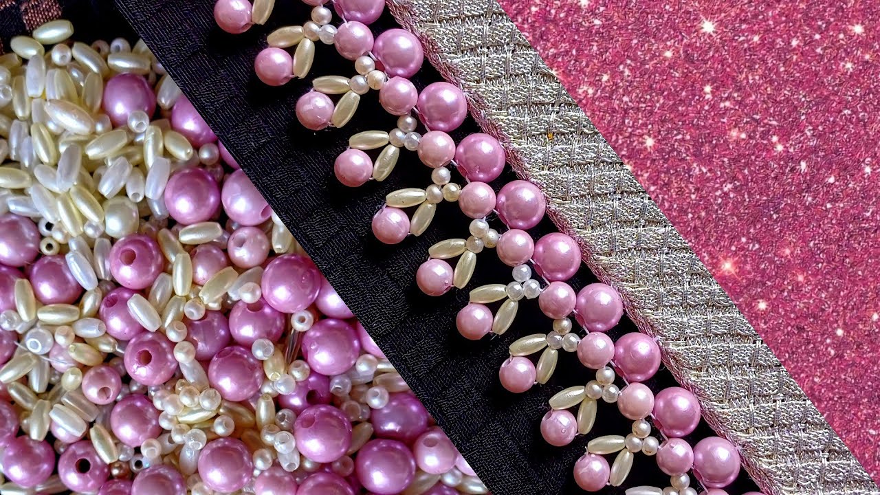 Teaching and designing very beautiful and elegant bead embroidery with only four materials."#DIY💖💖💖